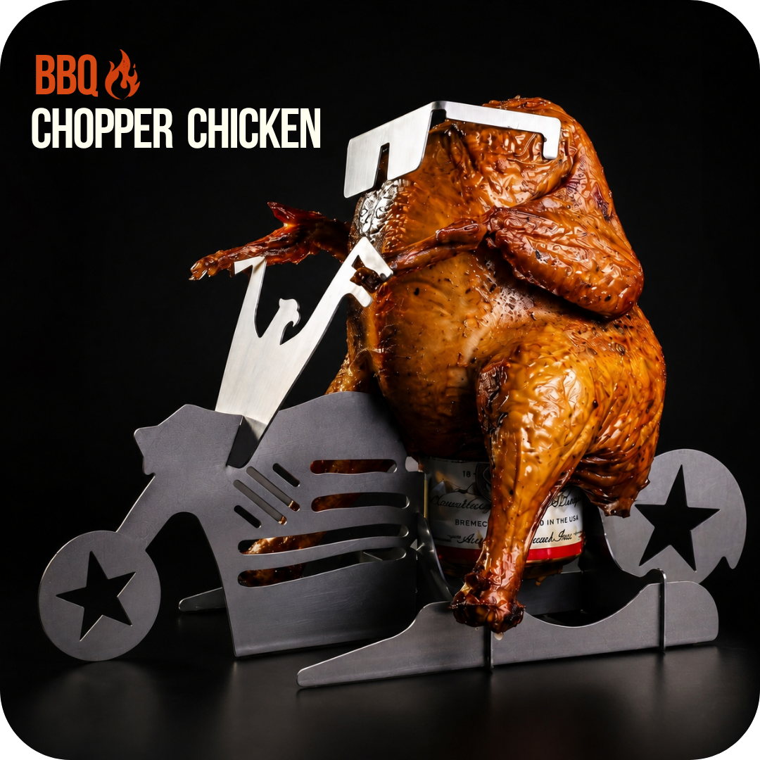 Chopper Chicken™ Motorcycle-style chicken roasting stand