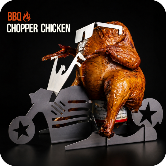 Chopper Chicken™ Motorcycle-style chicken roasting stand
