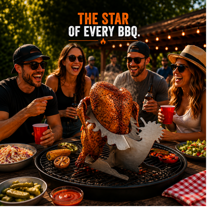 Rooster Rider™ Rooster-style chicken roasting stand