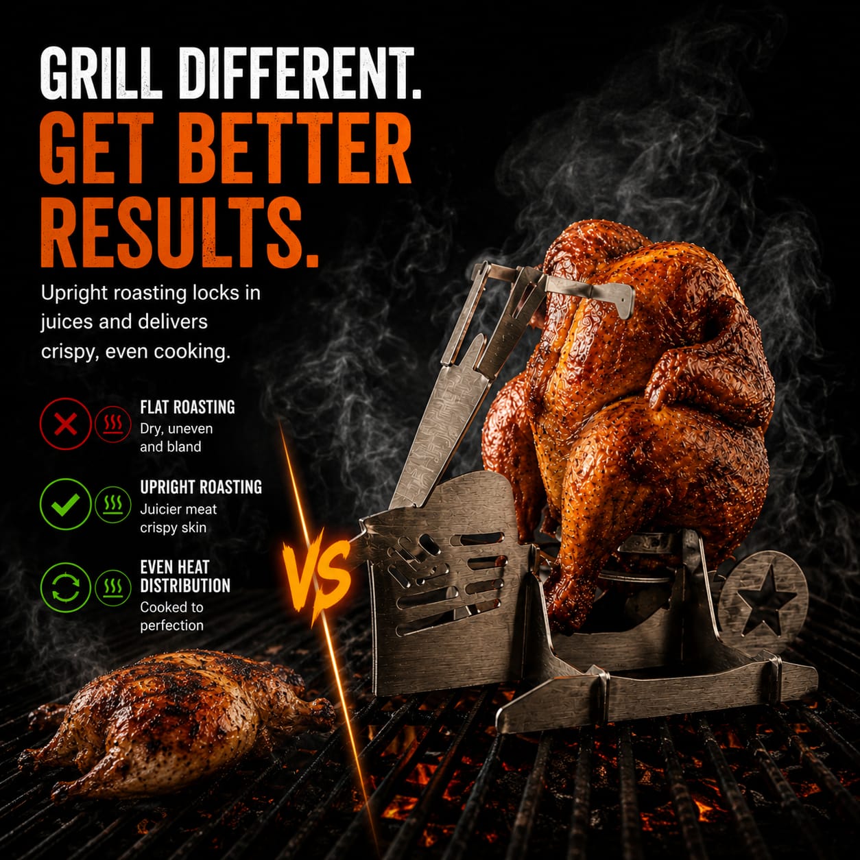 Chopper Chicken™ Motorcycle-style chicken roasting stand