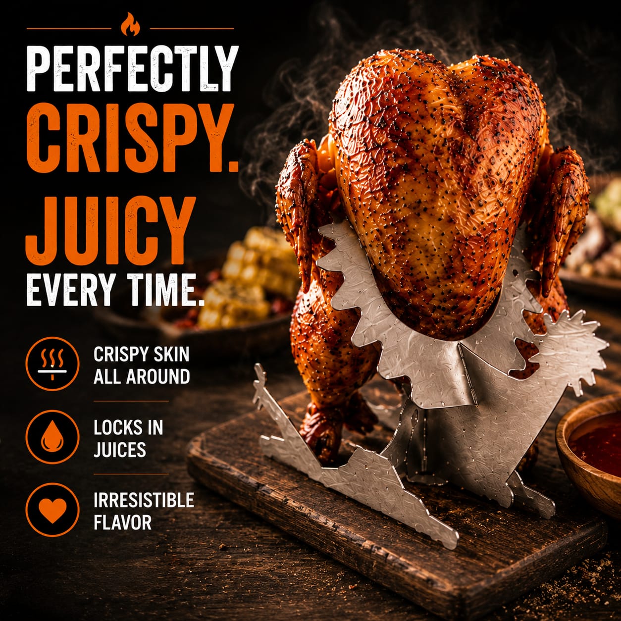 Rooster Rider™ Rooster-style chicken roasting stand