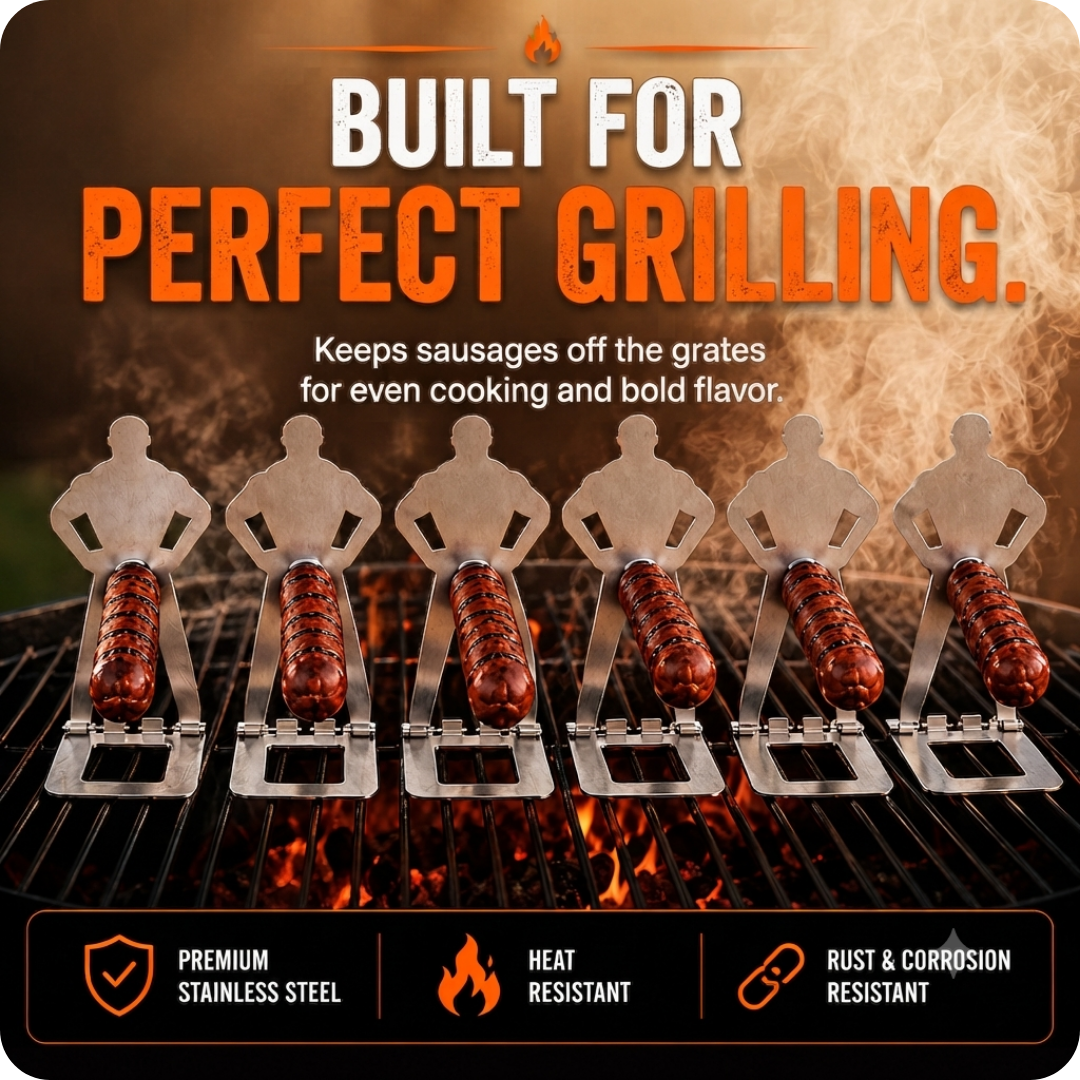 SteelMan™ BBQ sausage grilling holder